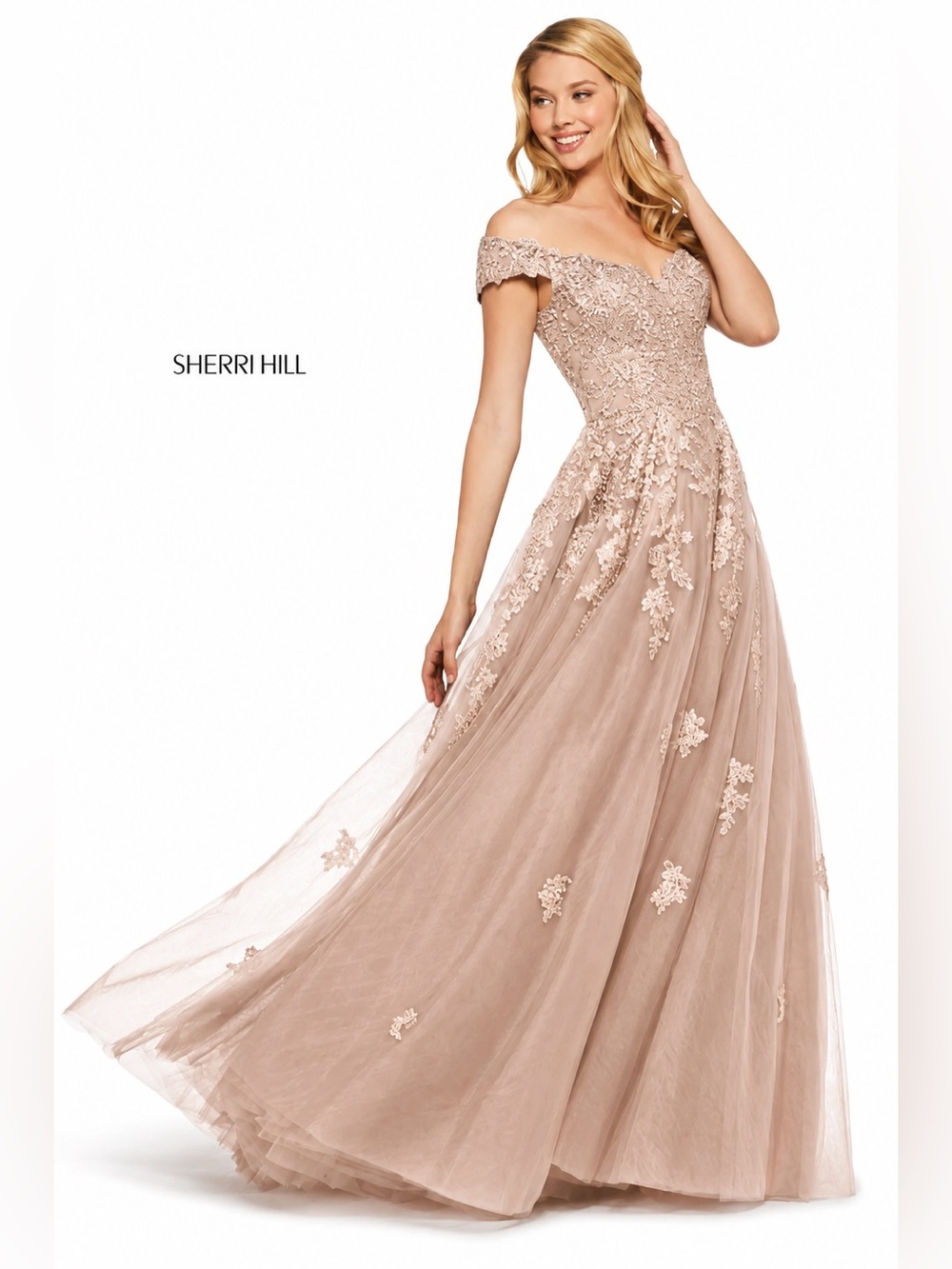 Sherri Hill Blush Gown Size 00 NWT Prom Pageant Formal Wedding Gala